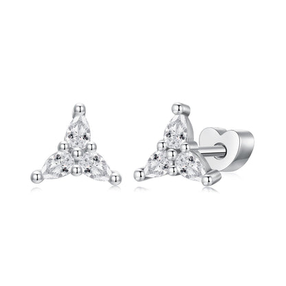 925 Sterling Silver Earrings with Pavé Setting CZ  DestGlow