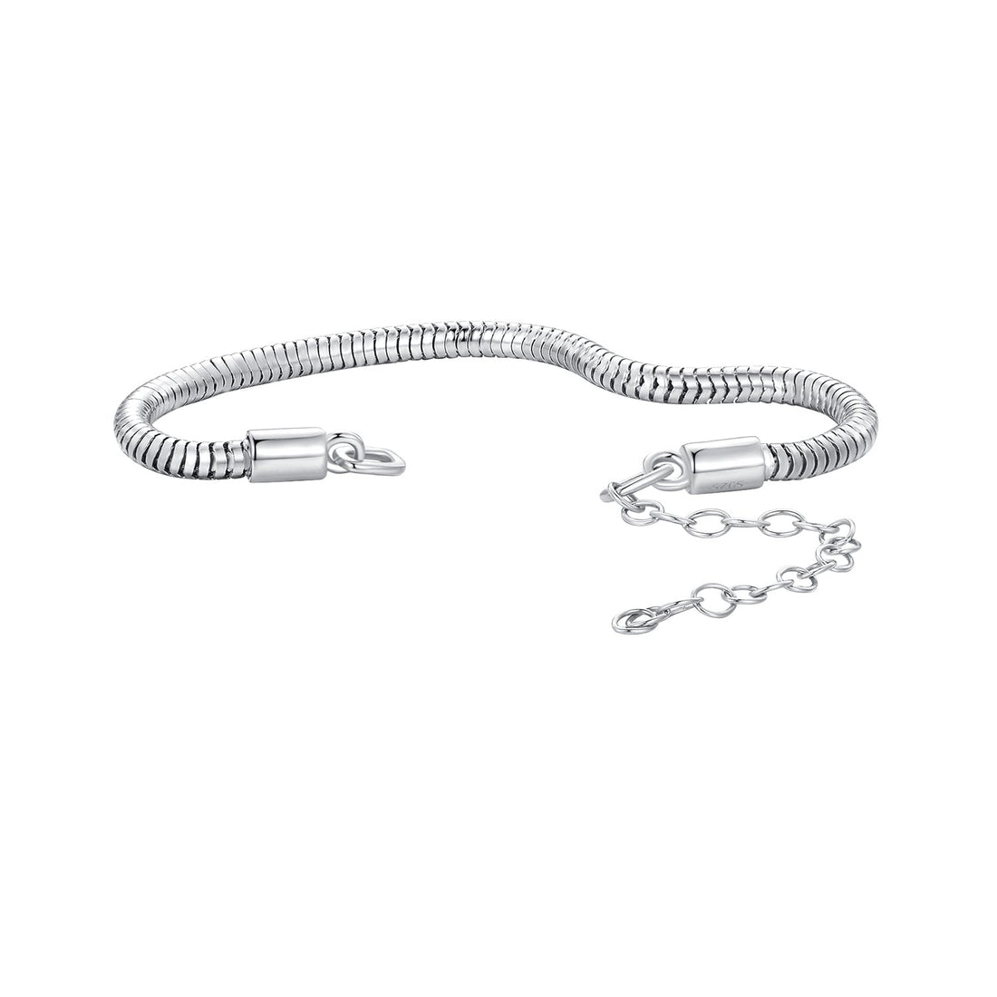 925 Sterling Silver Plated Platinum 140mm Chain Thickness 3mm Bracelet for Women  DestGlow