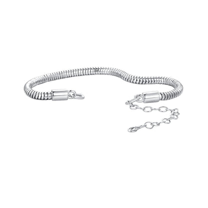 925 Sterling Silver Plated Platinum 140mm Chain Thickness 3mm Bracelet for Women  DestGlow