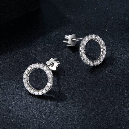 925 Sterling Silver 10mm Moissanite Earrings for Women