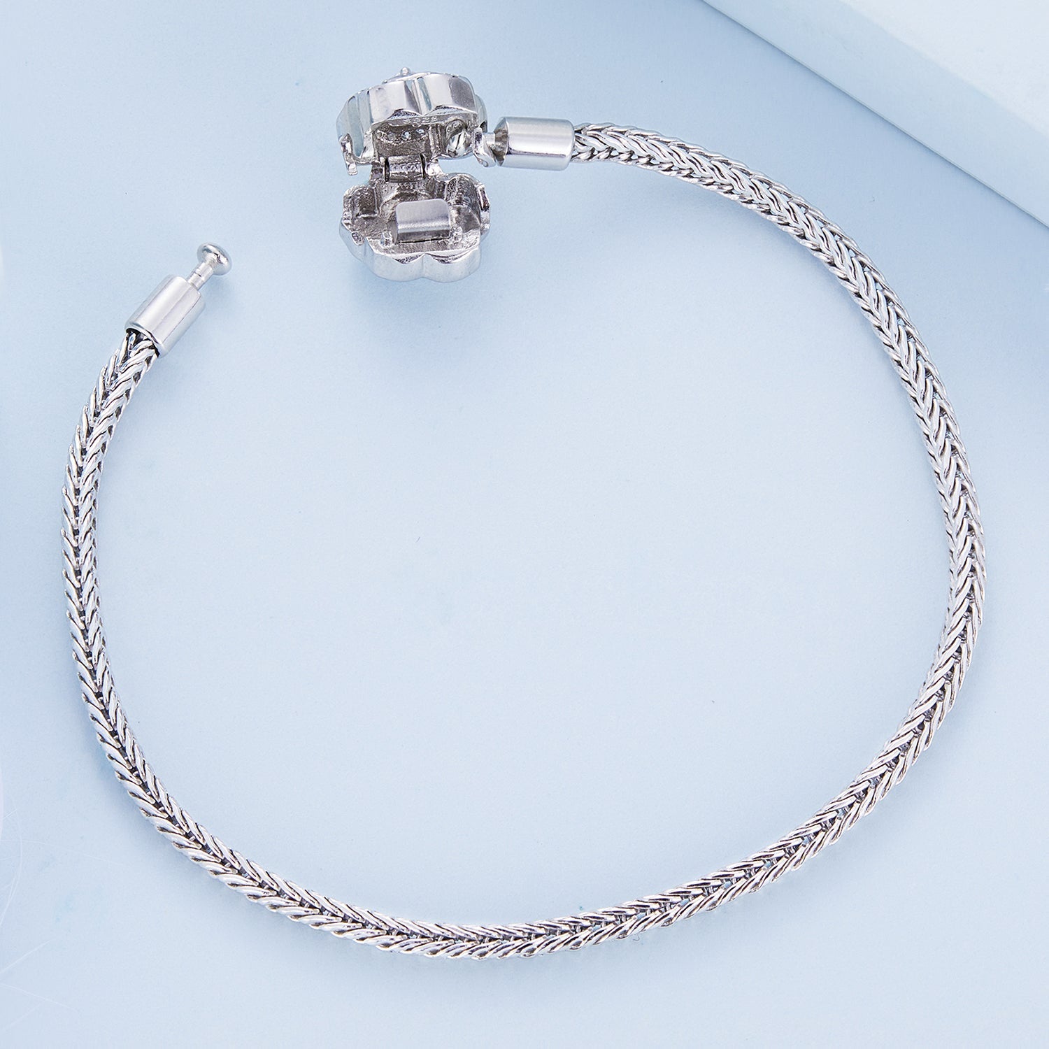 925 Sterling Silver Bracelet with Pavé Setting CZ, 17cm for Women  DestGlow