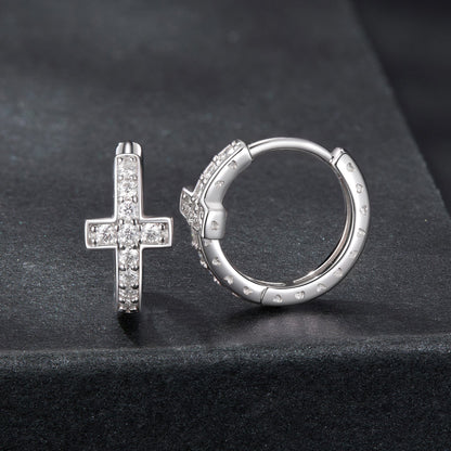 925 Sterling Silver Moissanite Earrings 1.3cm for Women