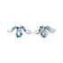 925 Sterling Silver Earrings with Pavé Setting CZ, 7x15mm, Plated Platinum for Women  DestGlow