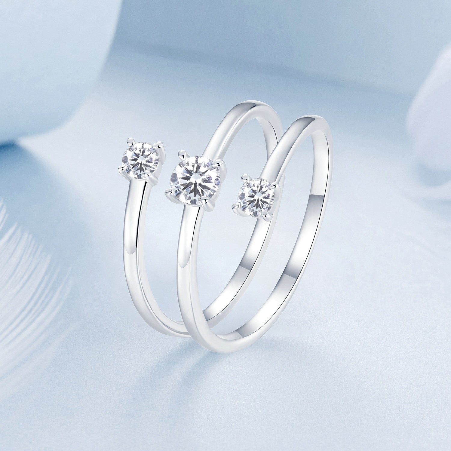 925 Sterling Silver White Gold Plated CZ Ring for Women  DestGlow
