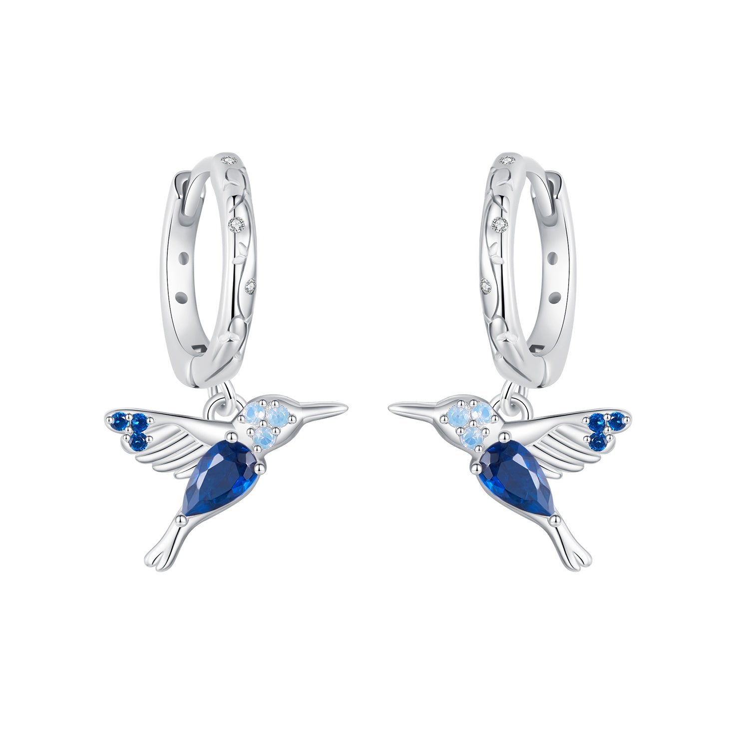925 Sterling Silver Opal Nanometer Stone Earrings, White Gold Plated, 23*13mm for Women  DestGlow