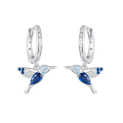 925 Sterling Silver Opal Nanometer Stone Earrings, White Gold Plated, 23*13mm for Women  DestGlow