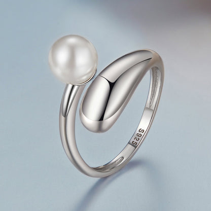 925 Sterling Silver Quality Shell Pearl Ring for Women  DestGlow