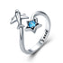 S925 Sterling Silver Star and Airplane Ring Set for Women  DestGlow