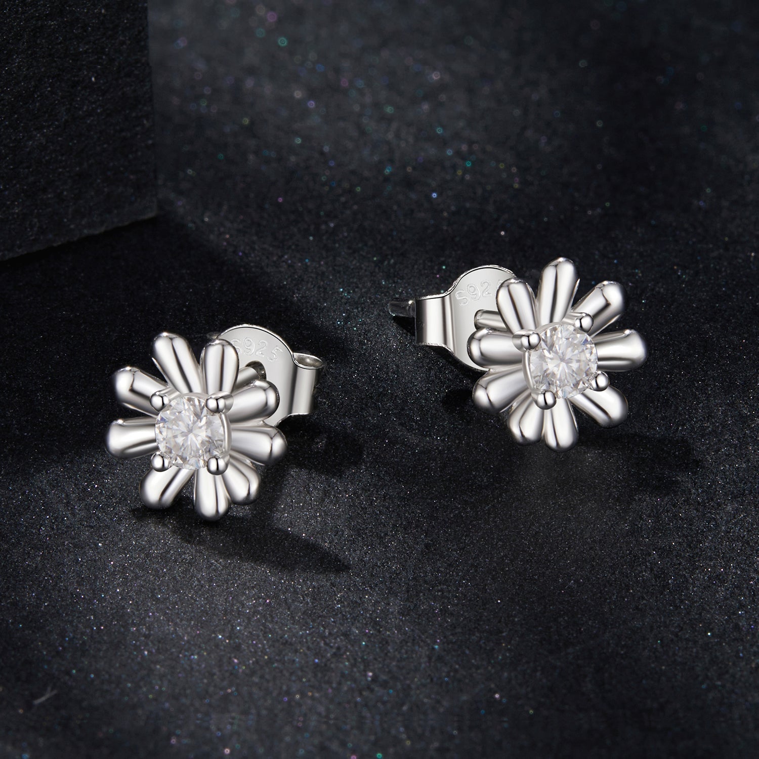 925 Sterling Silver Moissanite 0.3cm Earrings for Women