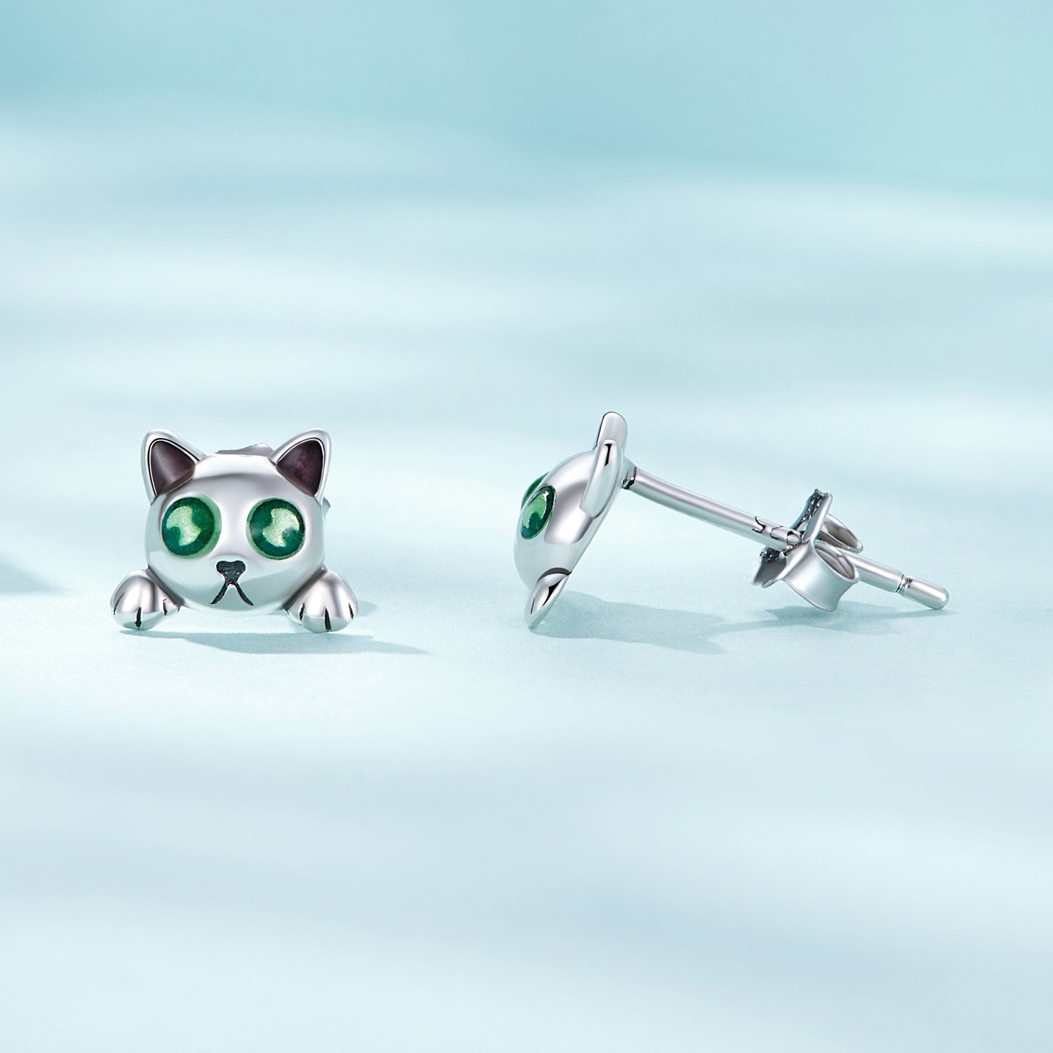 925 Sterling Silver Earrings with Enamel in Oxidized Finish  DestGlow