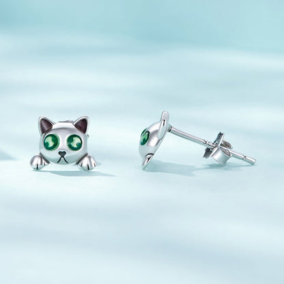 925 Sterling Silver Earrings with Enamel in Oxidized Finish  DestGlow