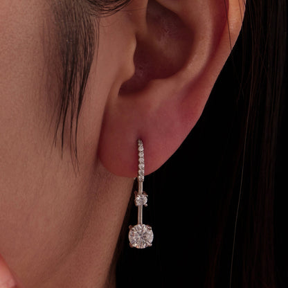 925 Sterling Silver Moissanite 1.00 Carat Earrings for Women  DestGlow