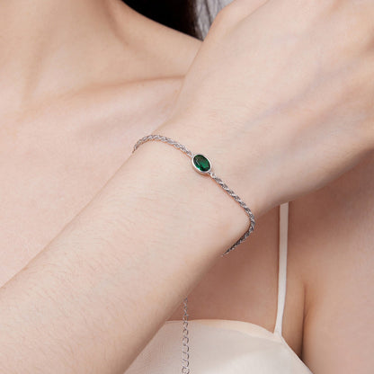 925 Sterling Silver Bracelet with CZ Pendants 150mm + 60mm Adjustable Size  DestGlow