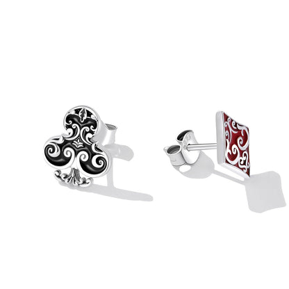 925 Sterling Silver Oxidized Enamel Plum Blossom Earrings for Women - 1.2 x 1.0 cm  DestGlow