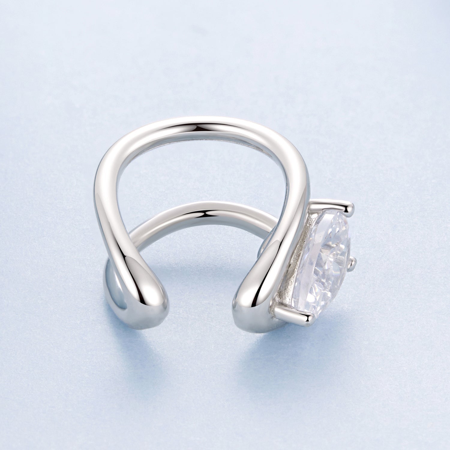 925 Sterling Silver Hoop Earrings with Pavé Setting CZ in White Gold  DestGlow