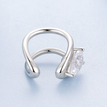 925 Sterling Silver Hoop Earrings with Pavé Setting CZ in White Gold  DestGlow