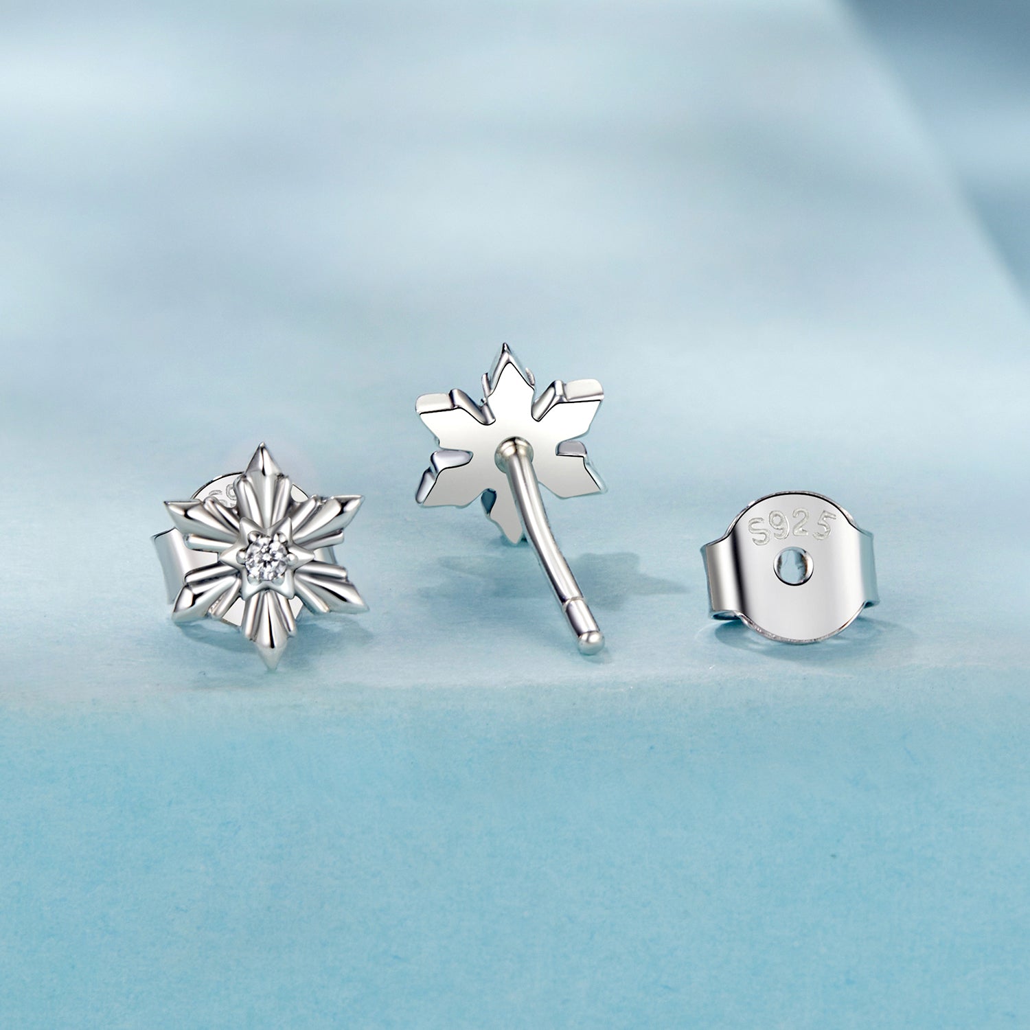 925 Sterling Silver Earrings with Pavé Setting CZ in Oxidized Finish  DestGlow