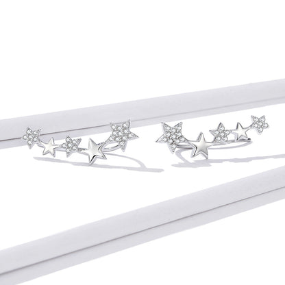 925 Sterling Silver Earrings with Plated Platinum and Pavé Setting CZ  DestGlow