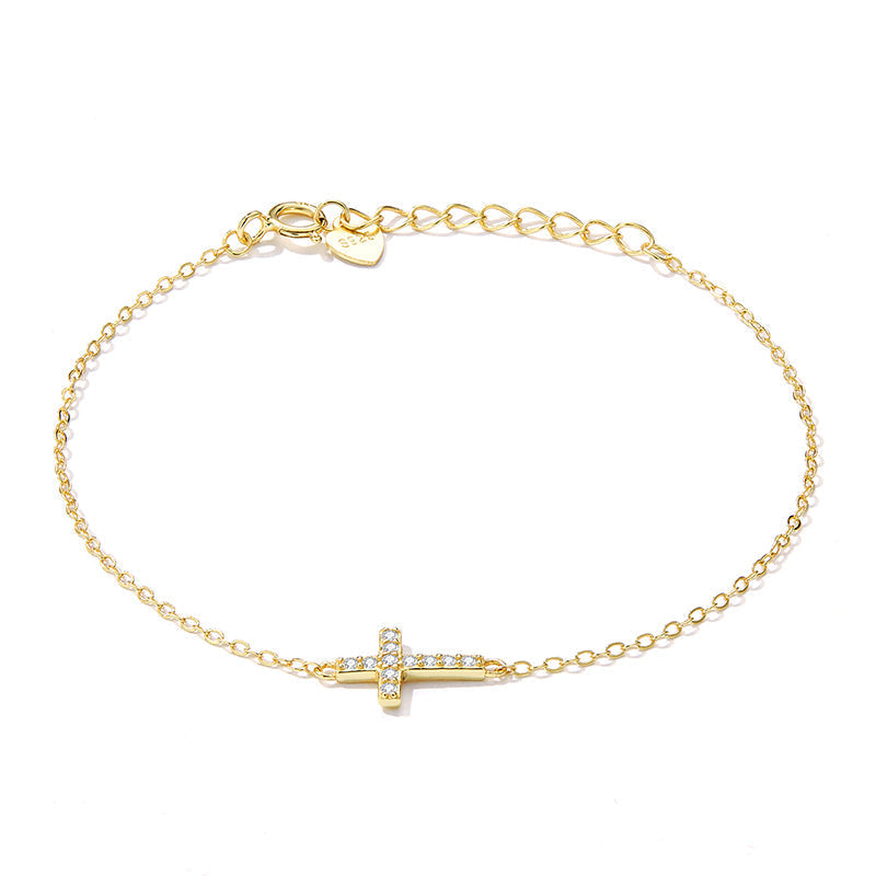 925 Sterling Silver Bracelet with Pavé Setting CZ, 155+25mm for Women  DestGlow