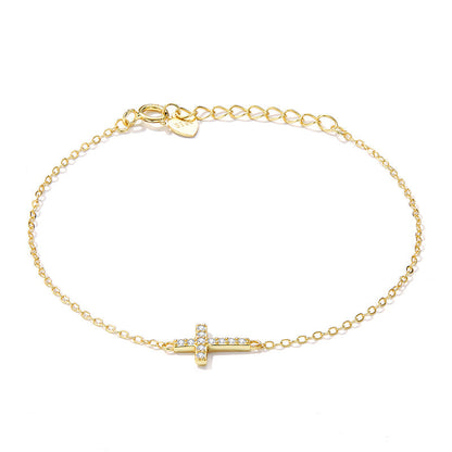 925 Sterling Silver Bracelet with Pavé Setting CZ, 155+25mm for Women  DestGlow
