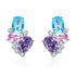 925 Sterling Silver Earrings with Transparent Glass, 1.6*1.1cm for Women  DestGlow