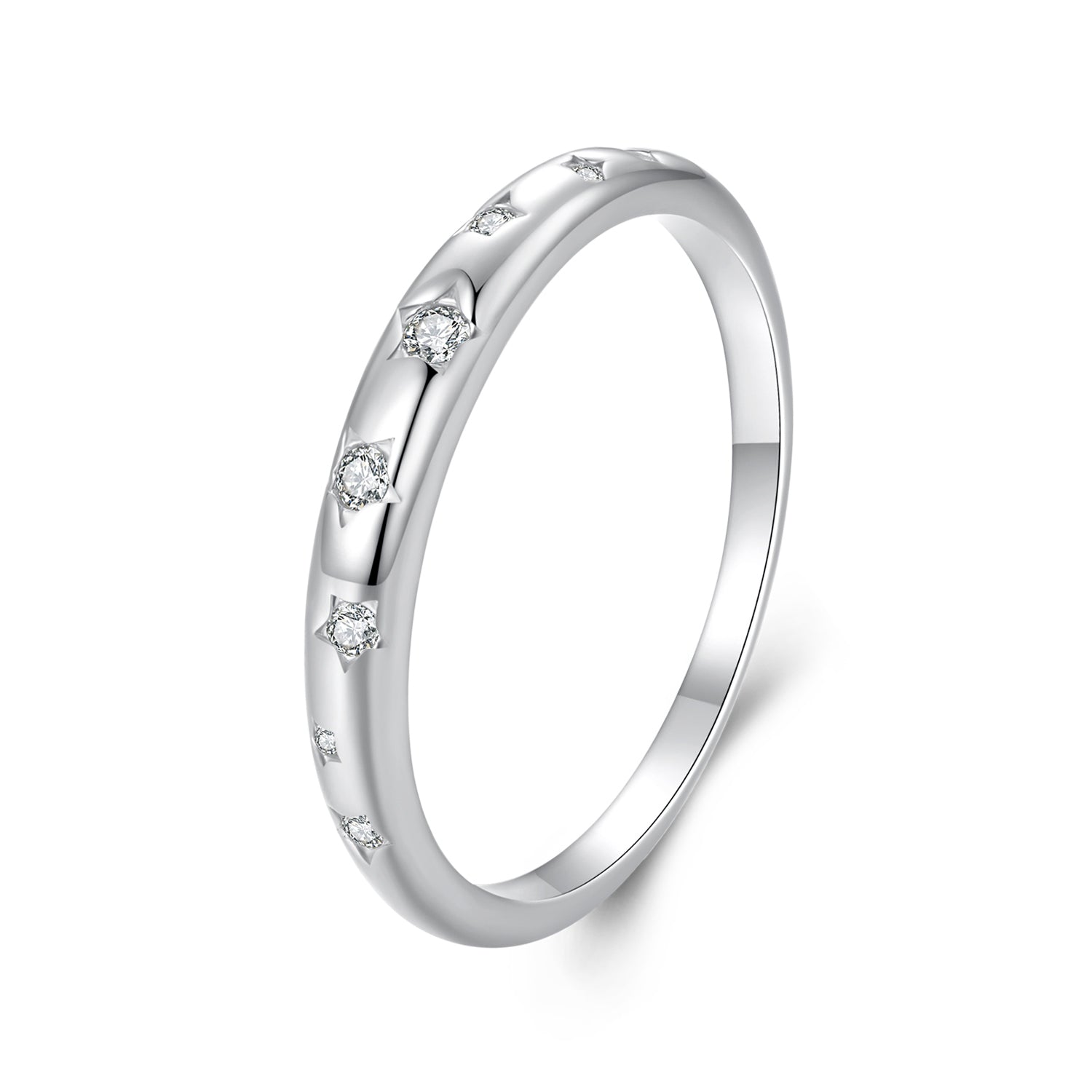 925 Sterling Silver Ring with Pavé Setting CZ, Size 6.0 for Women  DestGlow