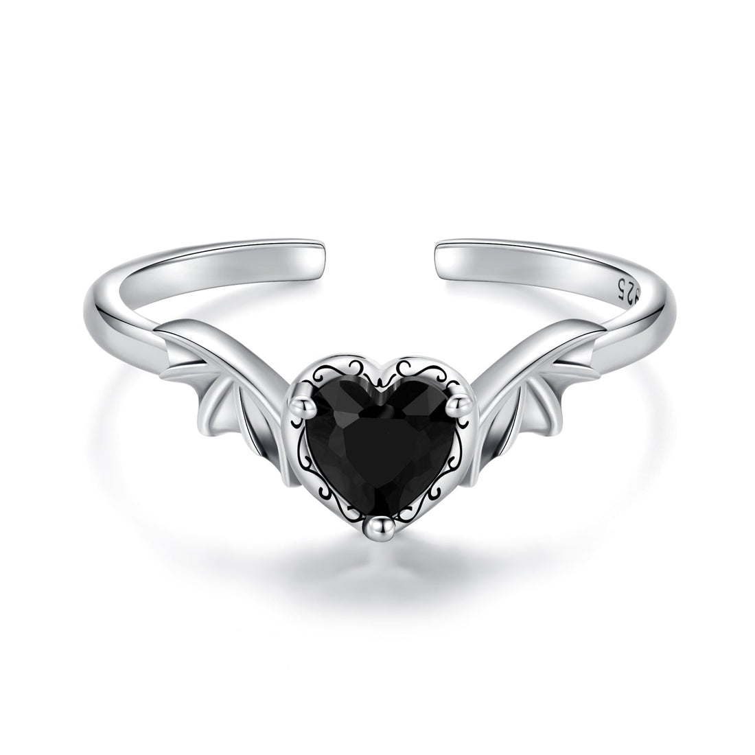 925 Sterling Silver Oxidized Pendant CZ Ring  DestGlow