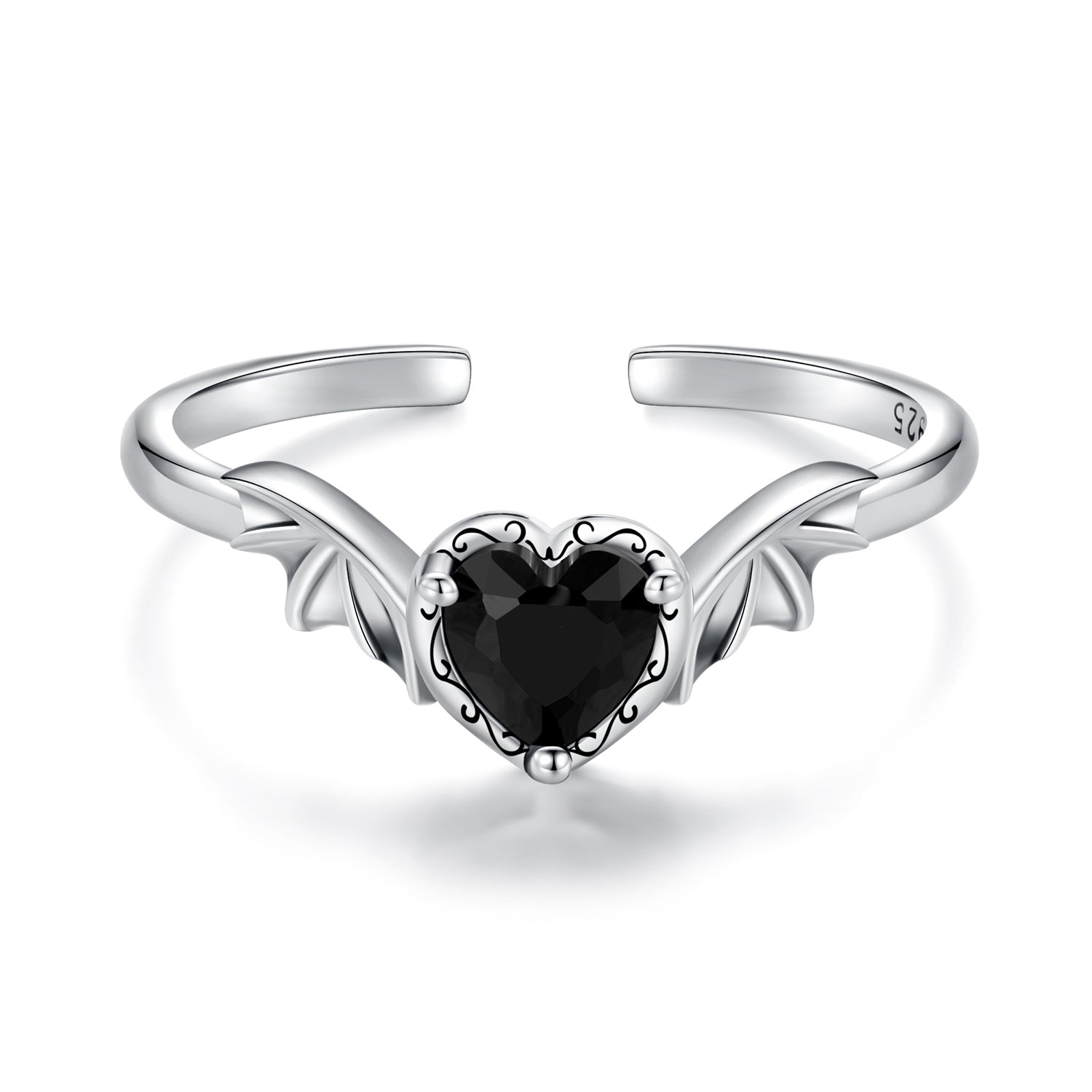 925 Sterling Silver Oxidized Pendant CZ Ring  DestGlow