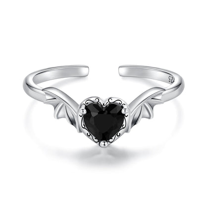 925 Sterling Silver Oxidized Pendant CZ Ring  DestGlow