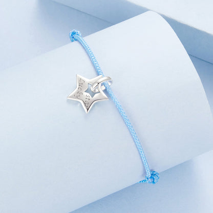 925 Sterling Silver Adjustable Cotton Rope Bracelet for Women  DestGlow