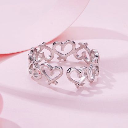 925 Sterling Silver and White Gold Plated Ring for Women  DestGlow