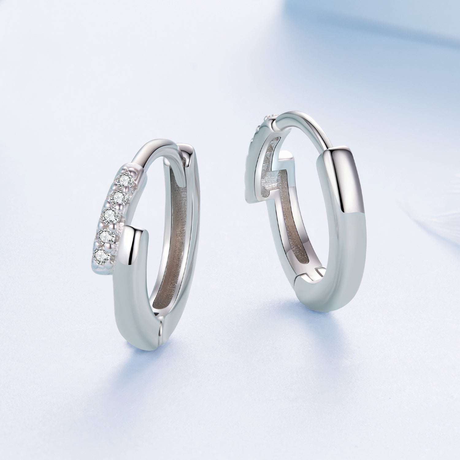 925 Sterling Silver Earrings with Pavé Setting CZ in White Gold for Women  DestGlow