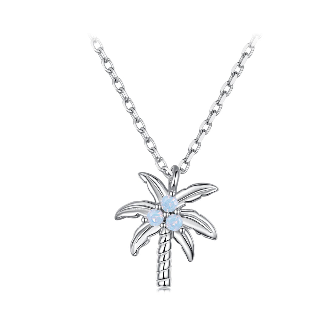 925 Sterling Silver + Nano Opal Stone Pendant Necklace for Women  DestGlow