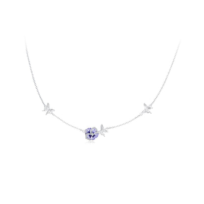925 Sterling Silver Adjustable Length Necklace with Enamel, CZ Pendant for Women  DestGlow