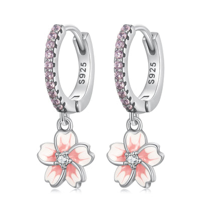 925 Sterling Silver Earrings with CZ and Enamel, 2.2x0.8m, for Women  DestGlow