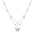 925 Sterling Silver Butterfly Necklace with Pavé Setting CZ, 40cm Length for Women  DestGlow