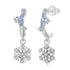 925 Sterling Silver Earrings with Plated White Gold, 2.2*0.7cm, Enamel + Pavé Setting for Women  DestGlow