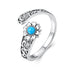 925 Sterling Silver Oxidized Synthetic Turquoise Ring 0.23-0.8cm Women  DestGlow