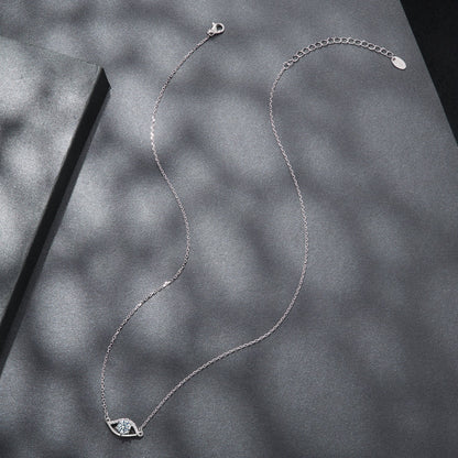 925 Sterling Silver Moissanite Necklace 40+5cm in Length for Women