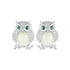 925 Sterling Silver Plated Platinum Luminous Stone Earrings 10*8mm for Women  DestGlow