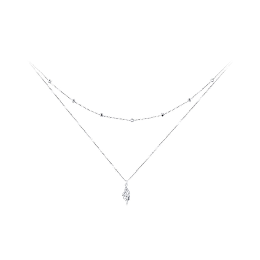 925 Sterling Silver Plated White Gold Adjustable Necklace  DestGlow
