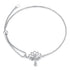 925 Sterling Silver Adjustable Chain Bracelet with White Gold Plating and CZ for Women  DestGlow