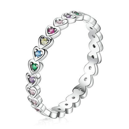 925 Sterling Silver &amp; Platinum Plated 0.29cm CZ Ring for Women Size 6.0  DestGlow