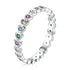 925 Sterling Silver & Platinum Plated 0.29cm CZ Ring for Women Size 6.0  DestGlow