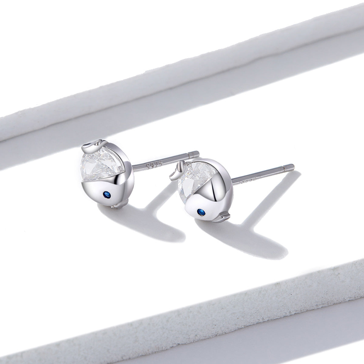 925 Sterling Silver Earrings with Pavé Setting CZ, Size 0.6*0.7cm, for Women  DestGlow