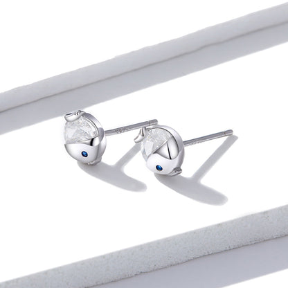 925 Sterling Silver Earrings with Pavé Setting CZ, Size 0.6*0.7cm, for Women  DestGlow