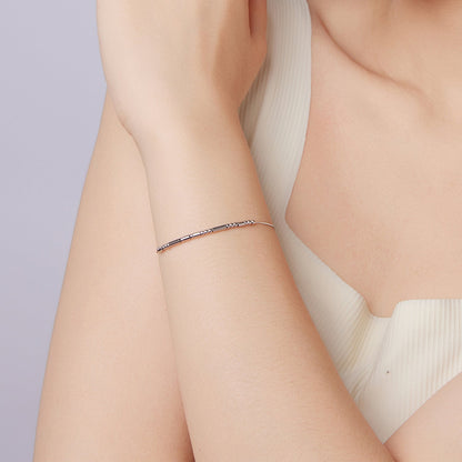 925 Sterling Silver White Gold Plated Bracelet 15+6cm for Women  DestGlow