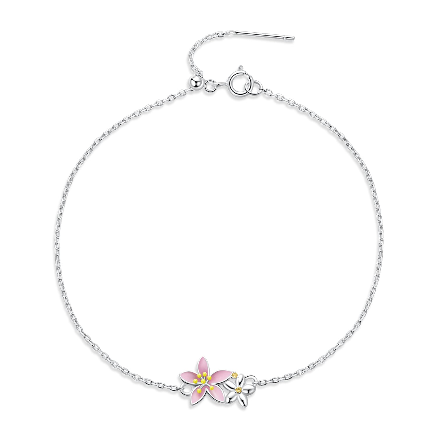 S925 Sterling Silver Adjustable Flower Bracelet for Women  DestGlow