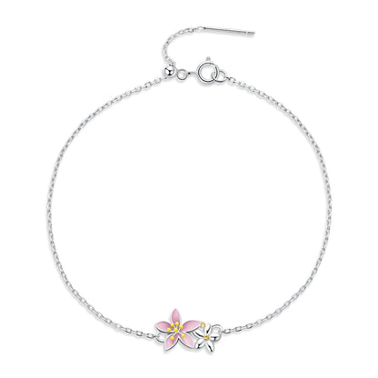 S925 Sterling Silver Adjustable Flower Bracelet for Women  DestGlow