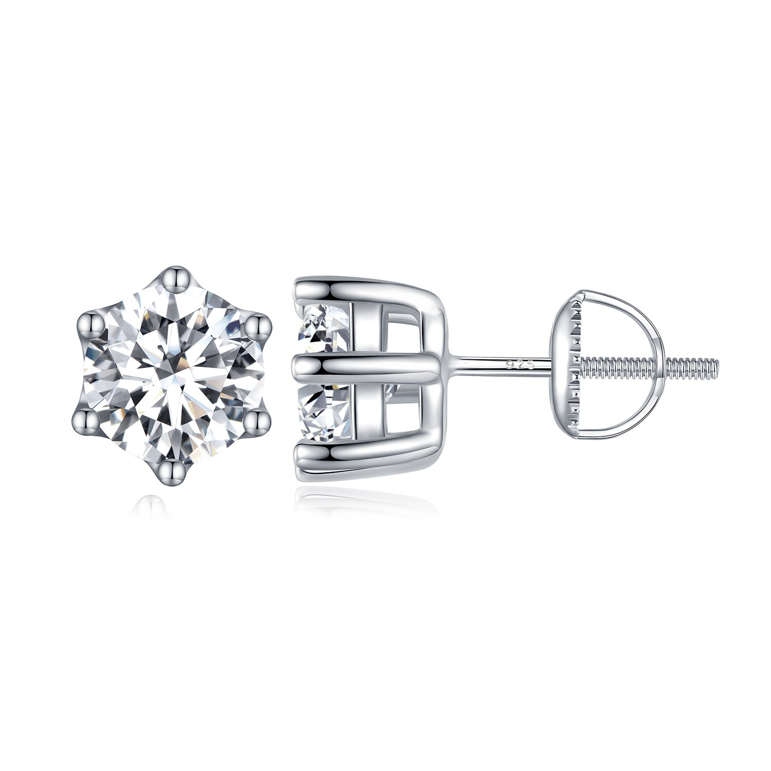 925 Sterling Silver Pavé Set CZ Earrings for Women - 0.5x0.5 cm  DestGlow